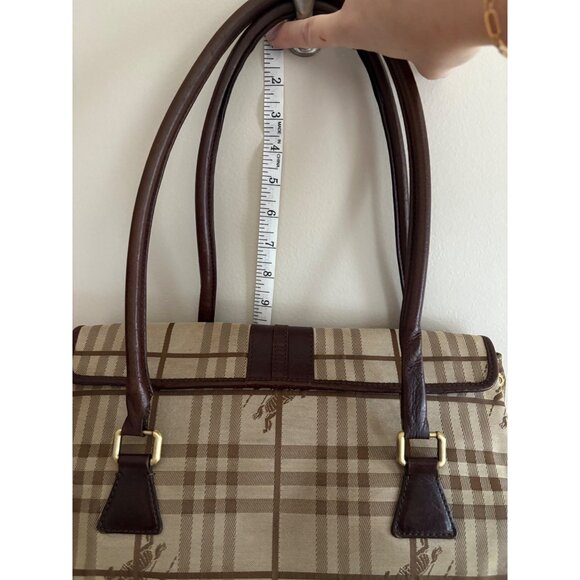 Vintage Burberry Haymarket Nova Check Bridle Bit Top Handle Satchel Bag - Picture 14 of 16
